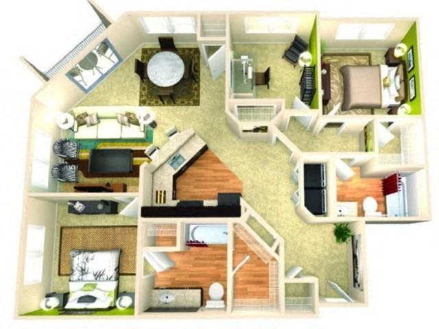 Apartments for Rent in McKinney, Texas Three bedroom, two bathroom with private patio and open concept living room