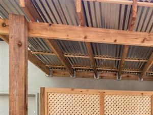 Dog wash station under gazebo