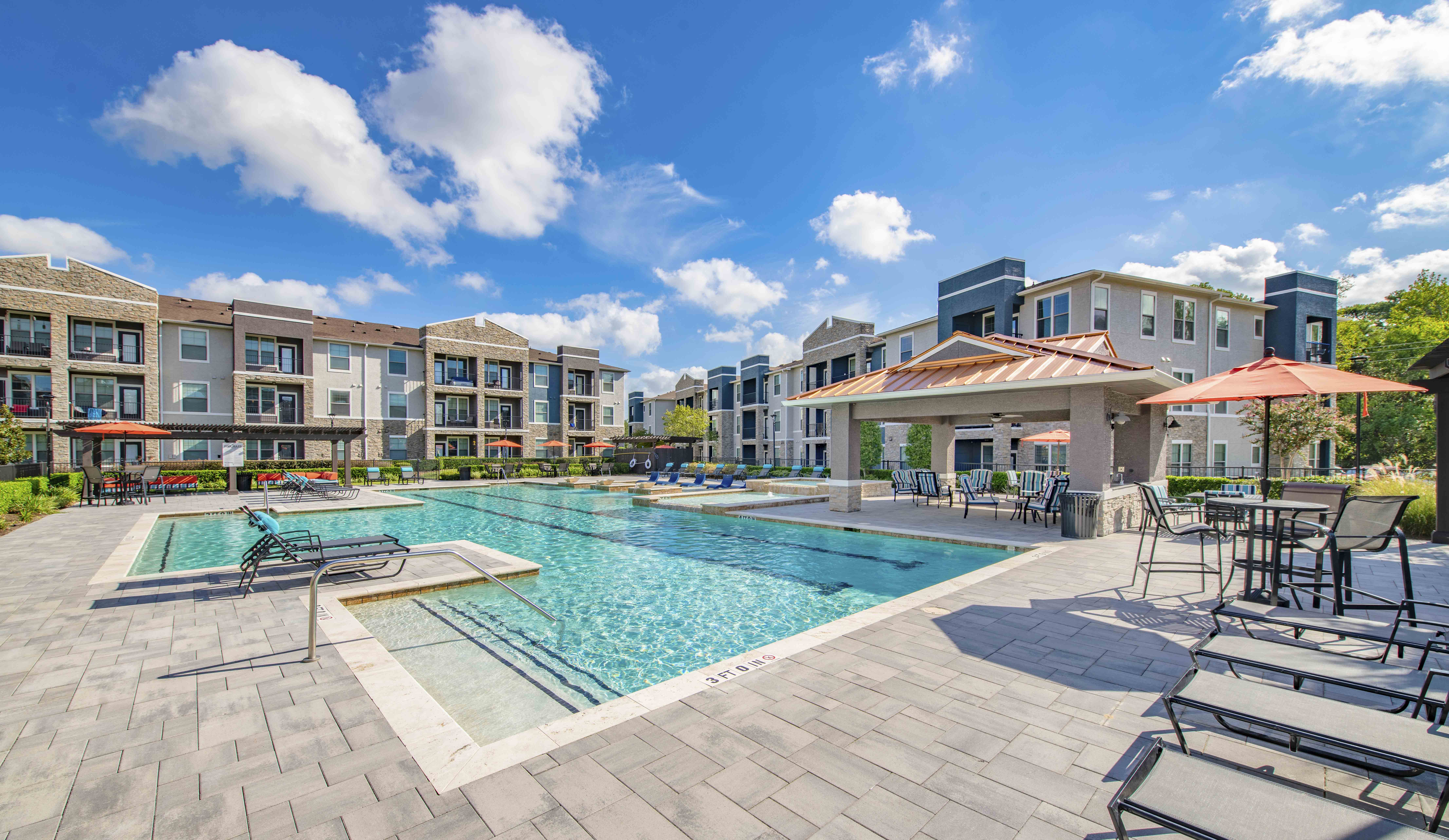 our apartments offer a swimming pool in front of our building