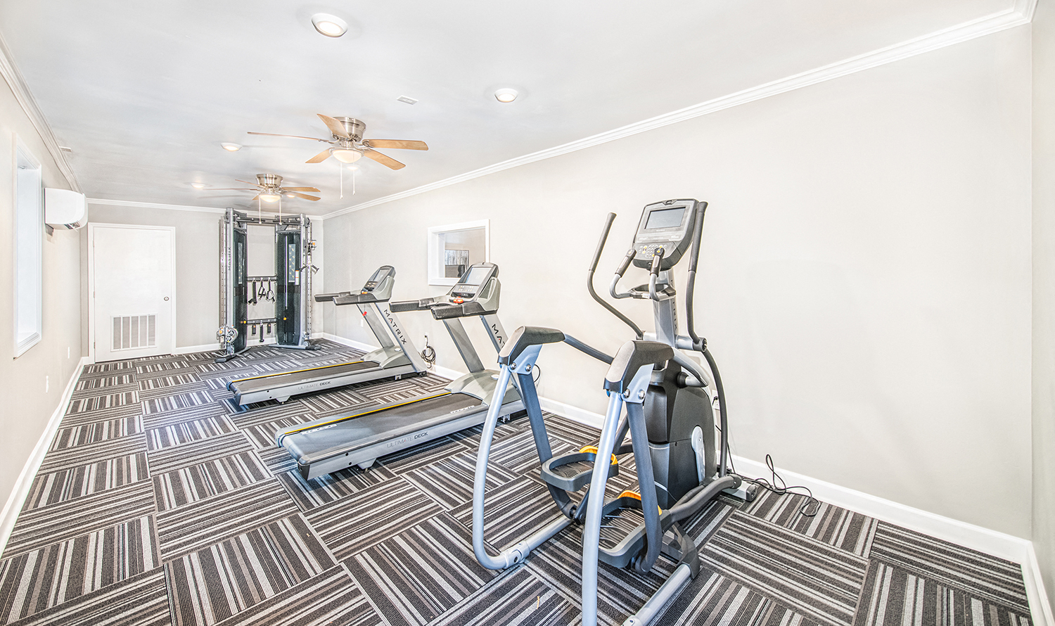 the gym has plenty of cardio equipment to help you get a good workout