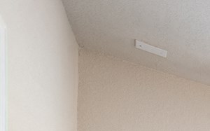 a bedroom with a bed and a ceiling fan