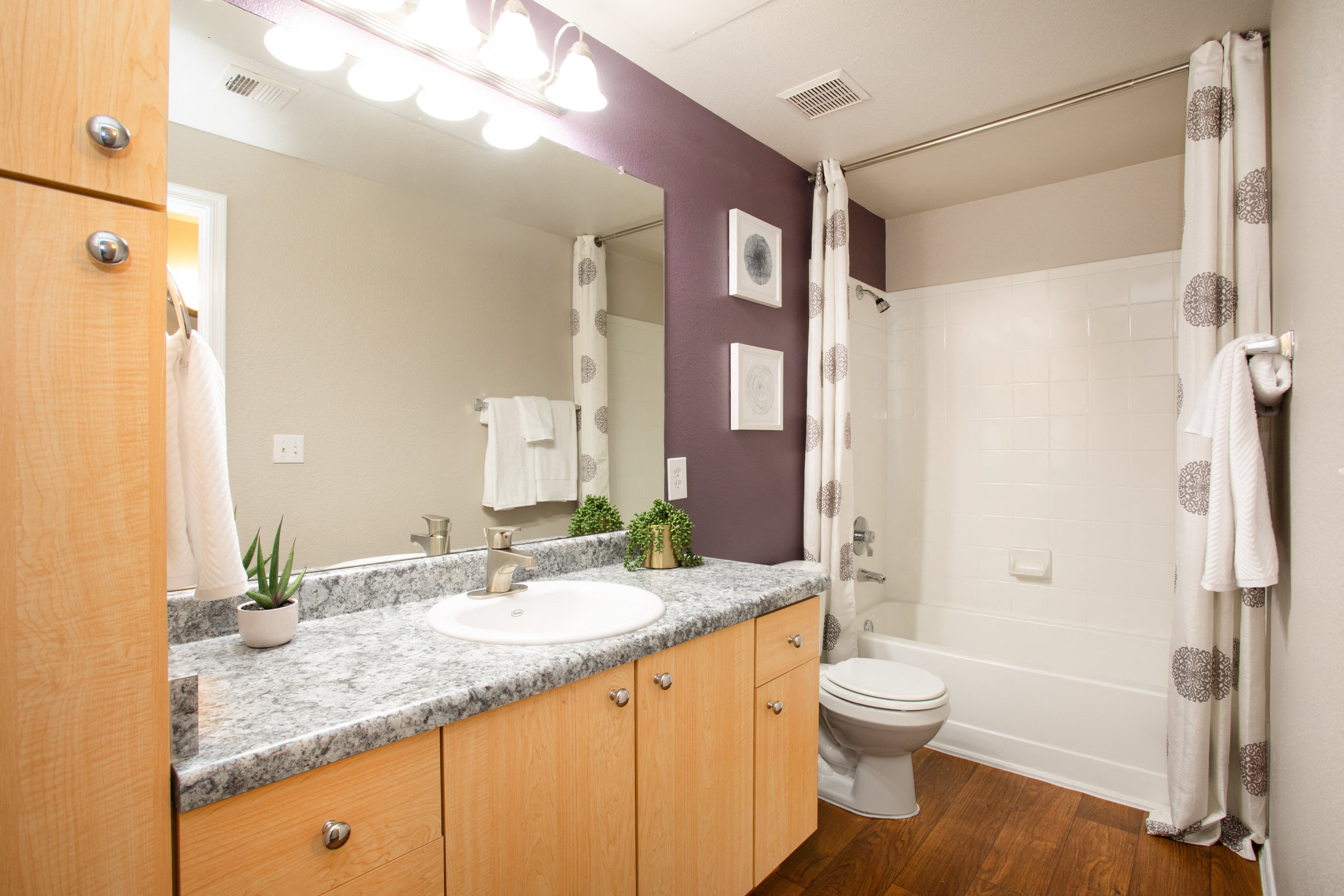 a bathroom with a sink and a toilet and a shower