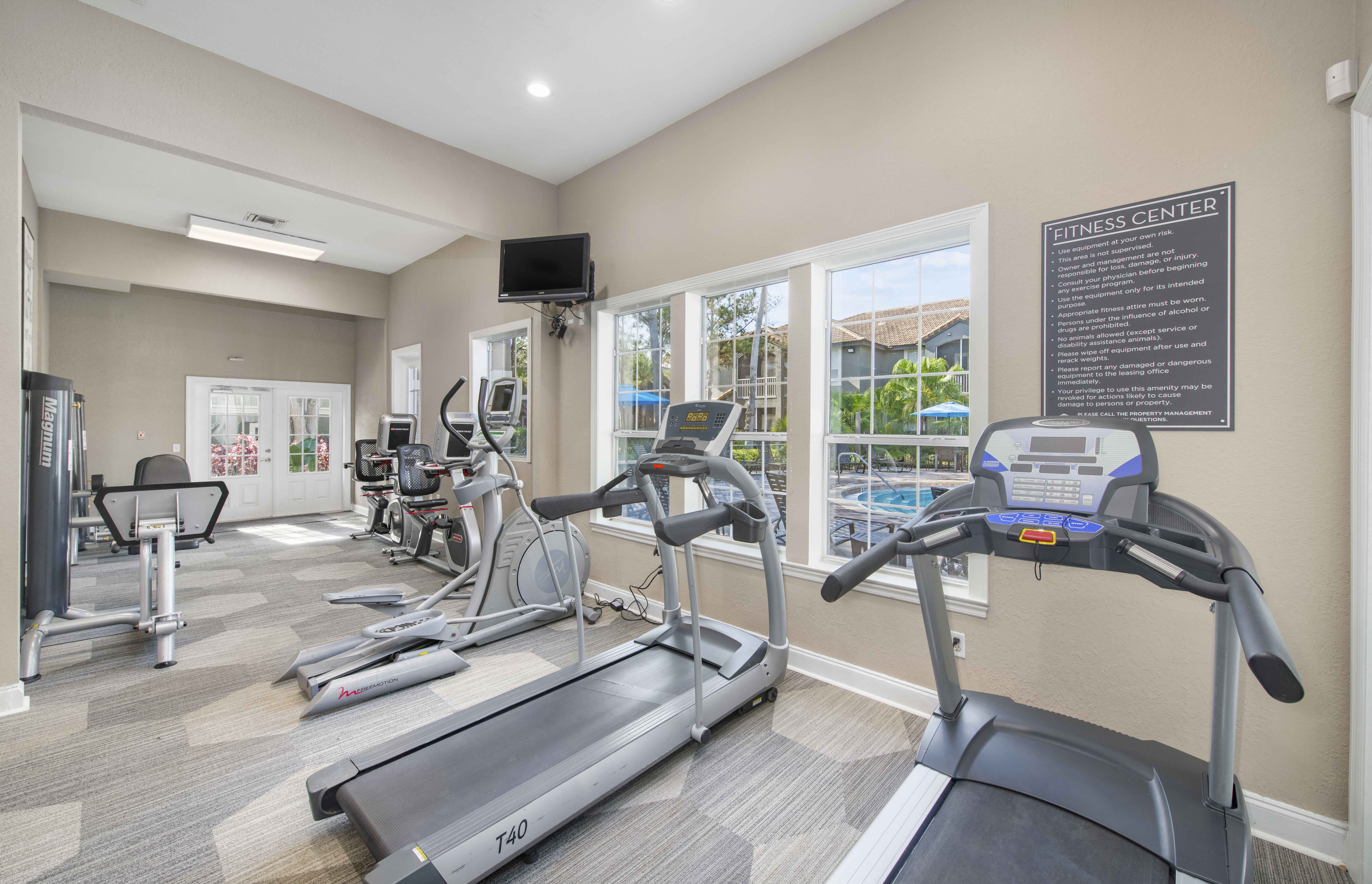 the gym at the preserve apartments