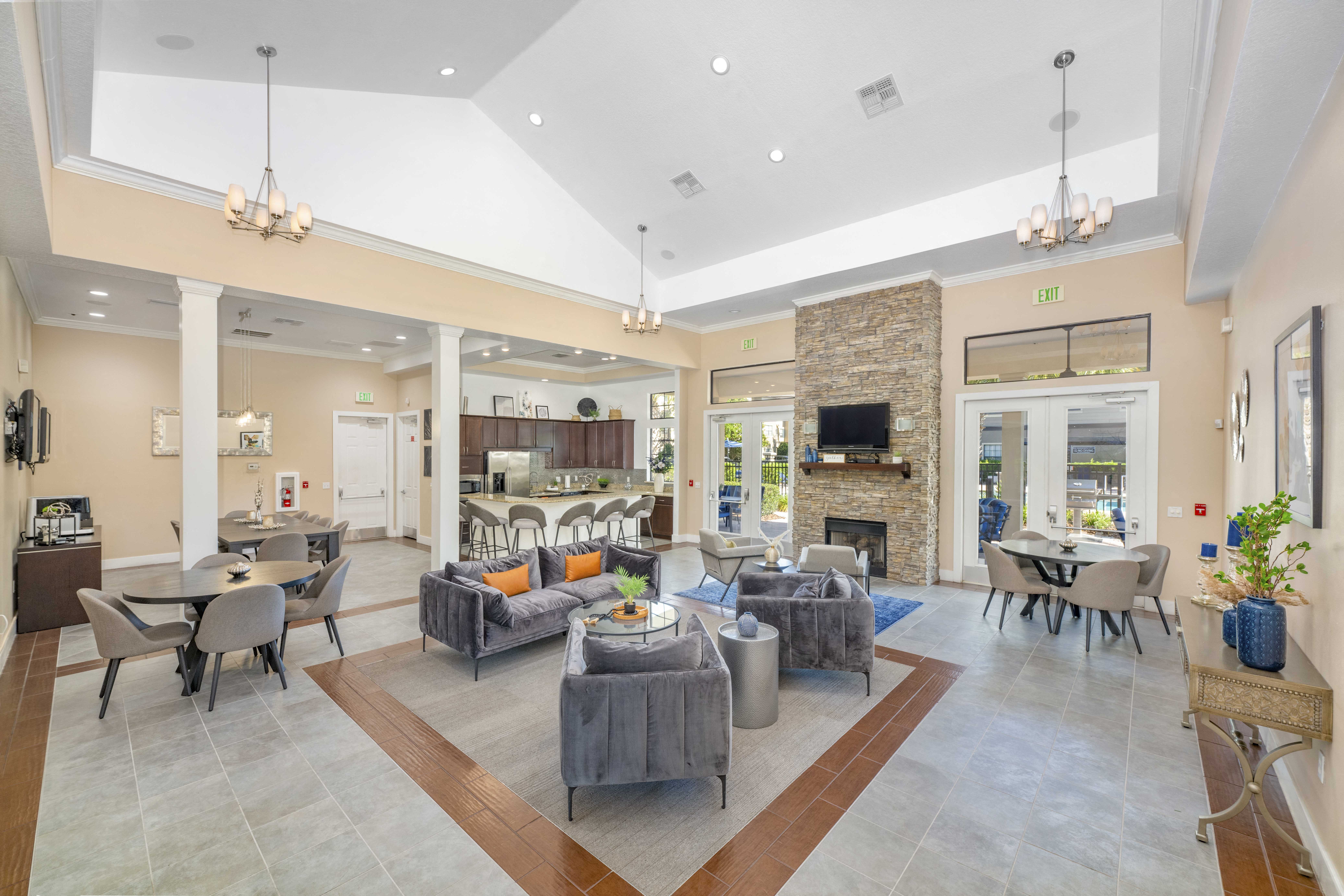 the preserve at ballantyne commons living room and dining area