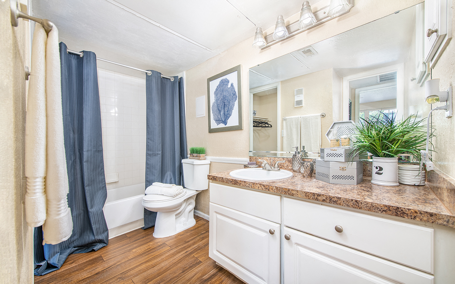 a bathroom with a sink and a toilet and a shower