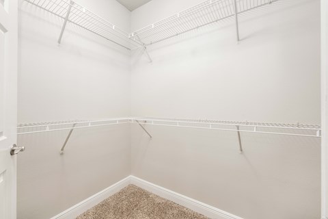 the spacious closet in the second bedroom of our studio apartment atrium