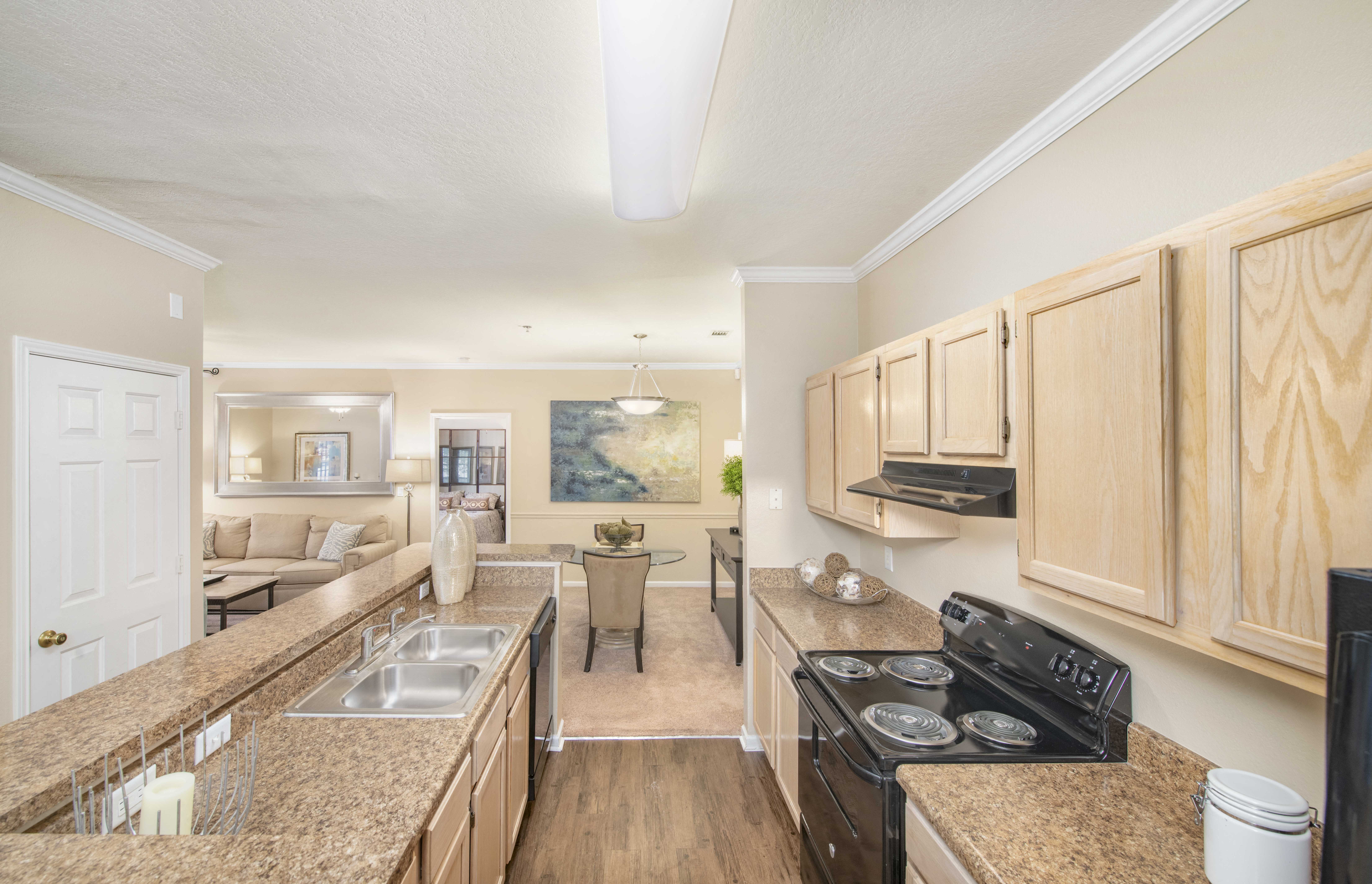 the preserve at ballantyne commons apartments kitchen and living room