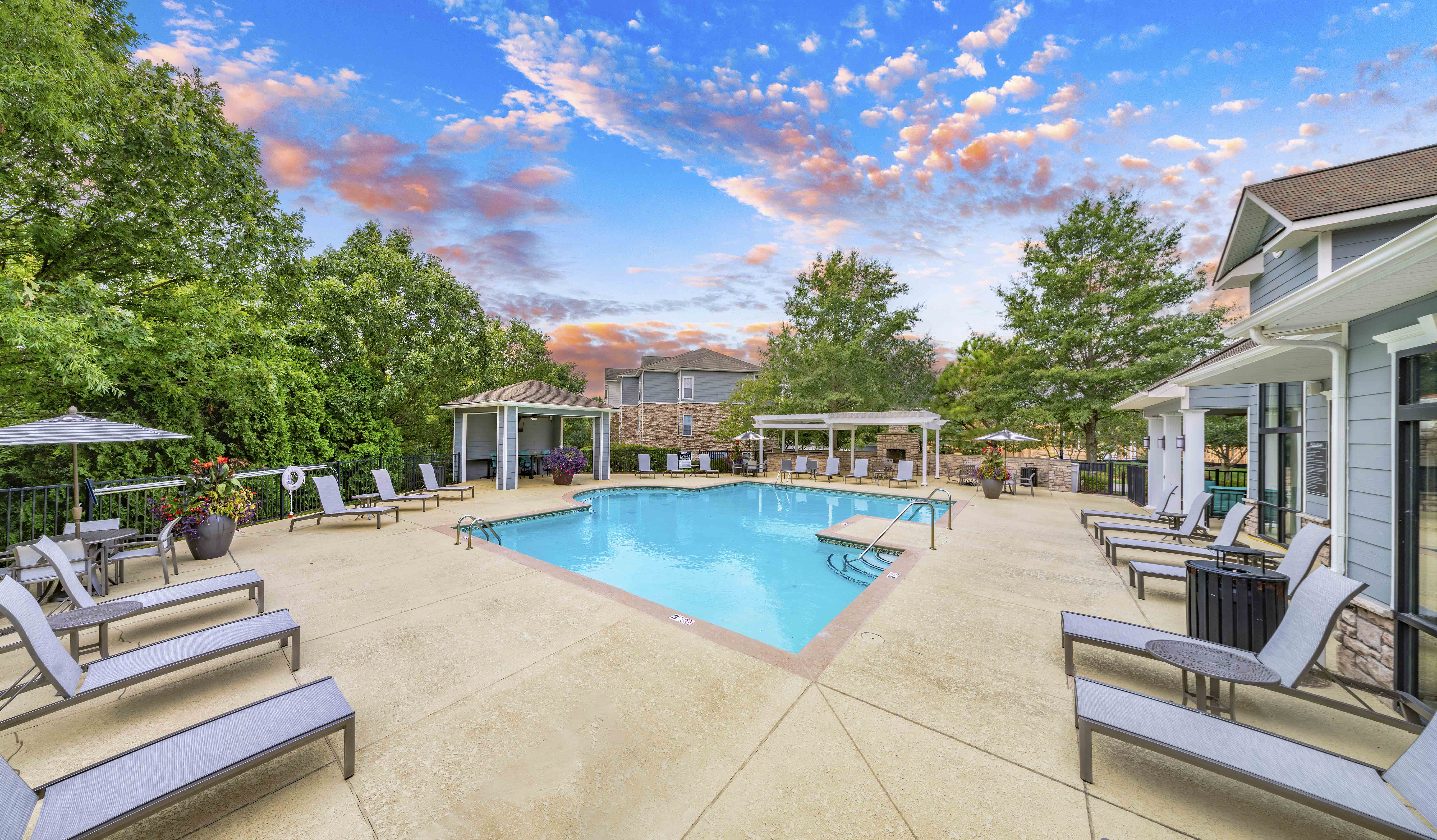 the swimming pool at our apartments