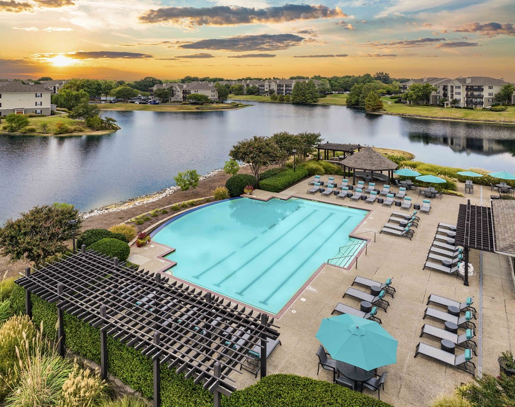 an aerial view of the pool at the resort at longboat key club