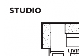 Studio floor plan at Cinnamon Tree Apartments in Albuquerque, MN