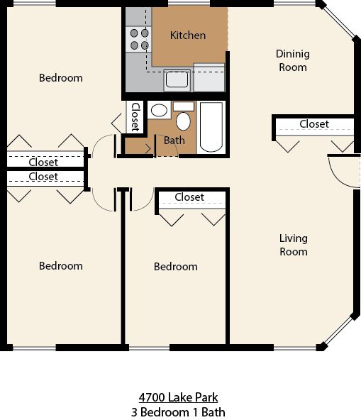 3 Bed 1 Bath