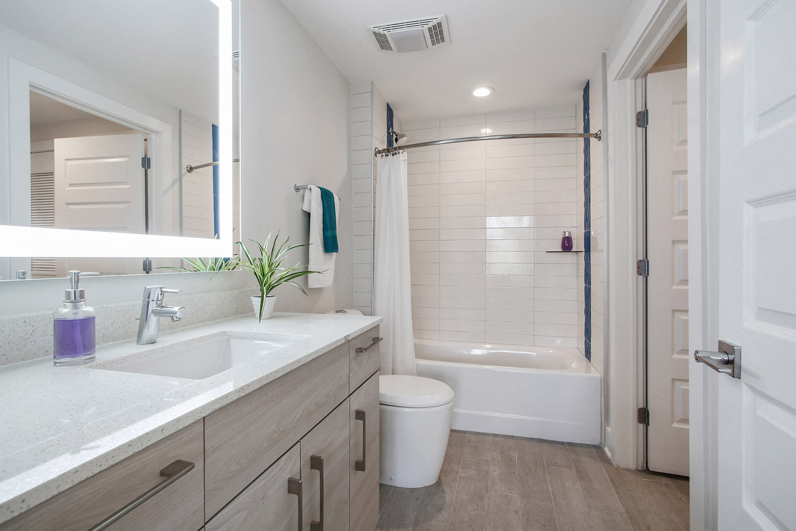 a bathroom with a sink and a toilet and a shower