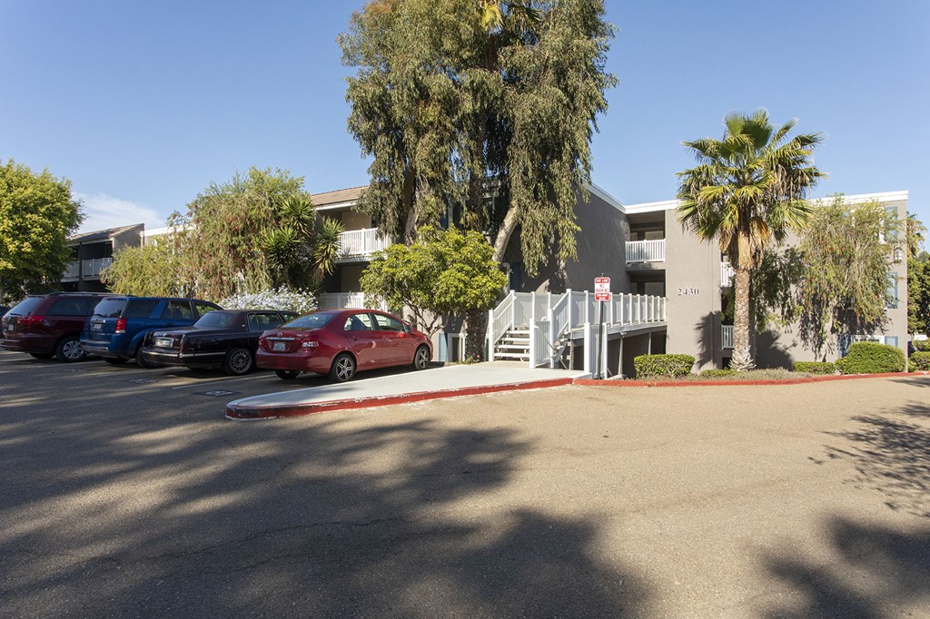 View of parking lot driveway