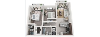 2 bedroom floor plan | Coral West Apartments Miami FL