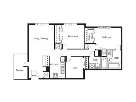 2 bedroom floor plan | Coral West Apartments Miami FL