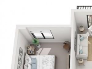 2 bedroom floor plan | District West Gables Apartments Miami FL