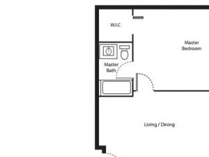 2 bedroom floor plan | District West Gables Apartments Miami FL