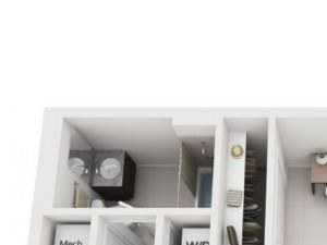 2 bedroom floor plan | District West Gables Apartments Miami FL