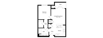 1 bedroom floor plan | Chase Knolls Garden Apartments Sherman Oaks CA