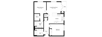 2 bedroom floor plan | Chase Knolls Garden Apartments Sherman Oaks CA