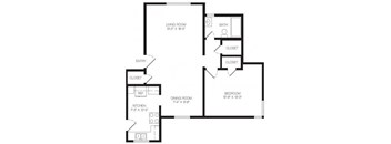1 bedroom floor plan | Chase Knolls Garden Apartments Sherman Oaks CA