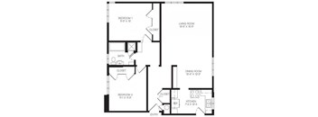 2 bedroom floor plan | Chase Knolls Garden Apartments Sherman Oaks CA