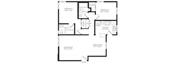 2 bedroom floor plan | Chase Knolls Garden Apartments Sherman Oaks CA