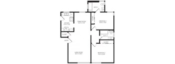 2 bedroom floor plan | Chase Knolls Garden Apartments Sherman Oaks CA