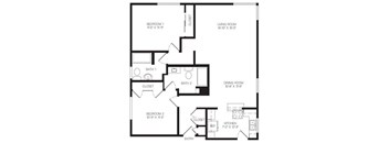 2 bedroom floor plan | Chase Knolls Garden Apartments Sherman Oaks CA