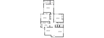 3 bedroom floor plan | Chase Knolls Garden Apartments Sherman Oaks CA