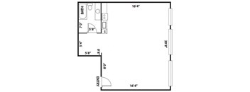 studio floor plan | The Flat Apartments in Los Angeles, CA