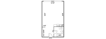 studio floor plan | The Flat Apartments in Los Angeles, CA
