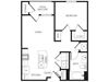 1 bedroom floor plan | Haven at Eldridge Apartments in Houston, TX