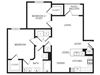 2 bedroom floor plan | Haven at Eldridge Apartments in Houston, TX