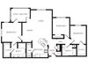 3 bedroom floor plan | Haven at Eldridge Apartments in Houston, TX