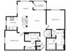 2 bedroom floor plan | Haven at Eldridge Apartments in Houston, TX