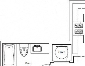 1U-A 1 Bedroom Floor Plan | 75 Tresser Stamford CT