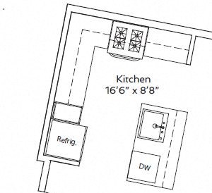 1J-A 1 Bedroom Floor Plan | 75 Tresser Stamford CT