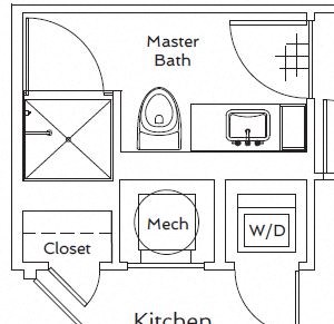 2M-A 2 Bedroom Floor Plan | 75 Tresser Stamford CT