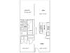 1 bedroom floor plan | Parkside at Firewheel Apartments in Garland, TX