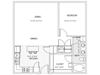 1 bedroom floor plan | Parkside at Firewheel Apartments in Garland, TX