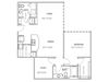 1 bedroom floor plan | Parkside at Firewheel Apartments in Garland, TX