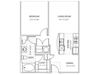 1 bedroom floor plan | Parkside at Firewheel Apartments in Garland, TX