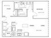 1 bedroom floor plan | Parkside at Firewheel Apartments in Garland, TX
