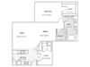 1 bedroom floor plan | Parkside at Firewheel Apartments in Garland, TX