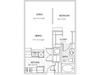 1 bedroom floor plan | Parkside at Firewheel Apartments in Garland, TX