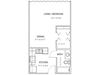 1 bedroom floor plan | Parkside at Firewheel Apartments in Garland, TX
