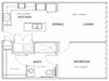 1 bedroom floor plan | Parkside at Firewheel Apartments in Garland, TX