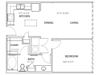 1 bedroom floor plan | Parkside at Firewheel Apartments in Garland, TX