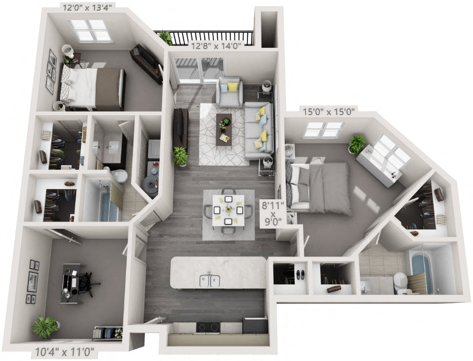 Alexandria Floor Plan at The Citizen at Shirlington Village, Virginia, 22206